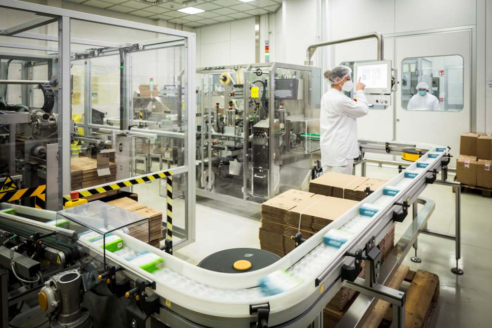 a Dompé packaging line