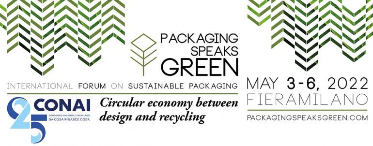 Sessione di PACKAGING SPEAKS GREEN, 4 maggio 2022, dalle h.11.30 alle h.13.00, Hall 5 a IPACK-IMA